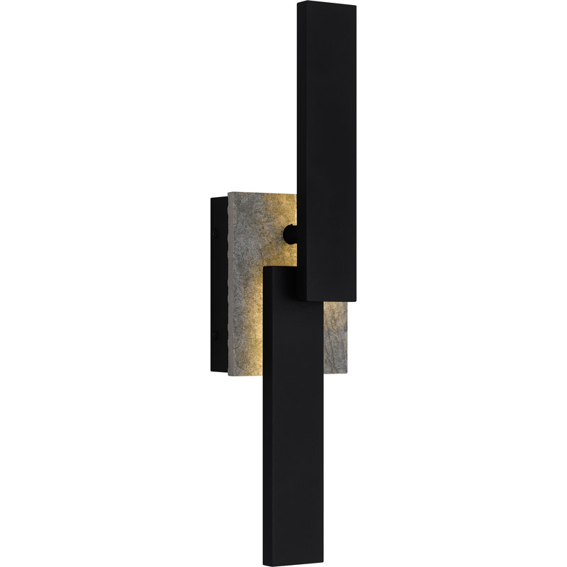 Nahshu Integrated LED Earth Black Outdoor Wall Lantern, 18" H x 4.5" W x 3.5" D