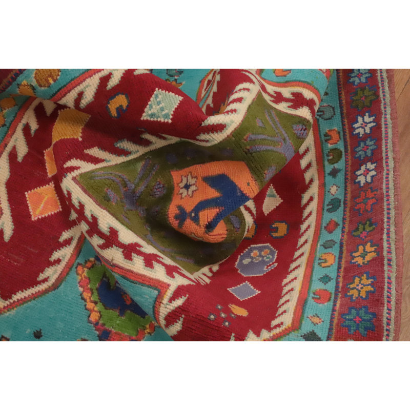 Tapis de couloir géométrique bleu 3x11