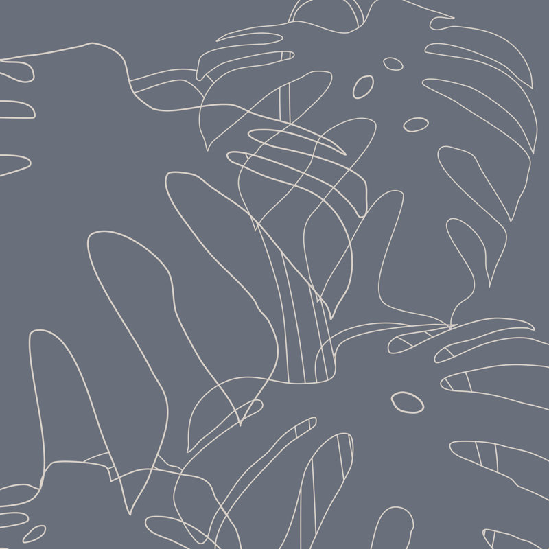 «Monstera No2 Gray», impression sur toile tendue, H 20 po x l 20 po, Toile tendue, Non