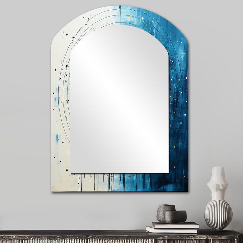 Blanc blanc bleu minimalisme lune, 34 po x 25 po