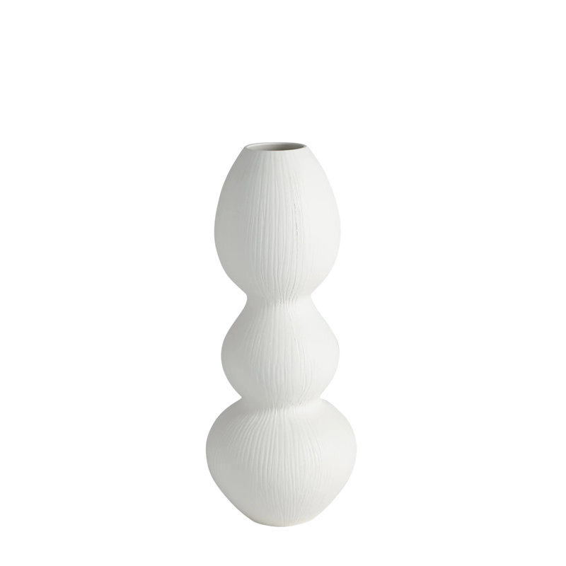 Torch Vase, White, 20" H x 8" W x 8" D