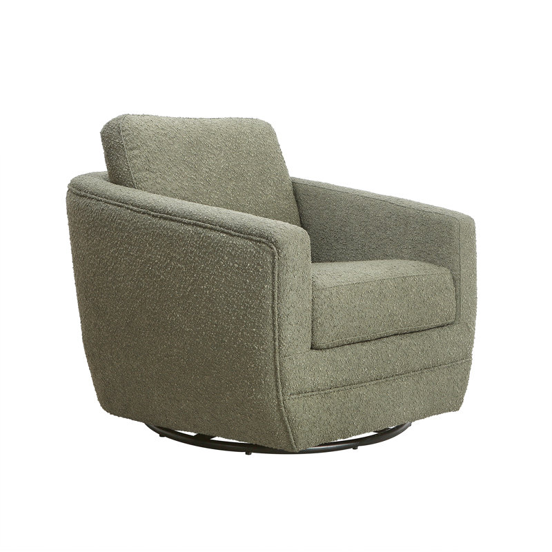 Sage Boucle Upholstered Swivel Glider Chair for Nursery