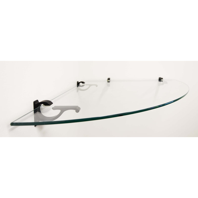 Arriella Glass Corner Shelf, Black