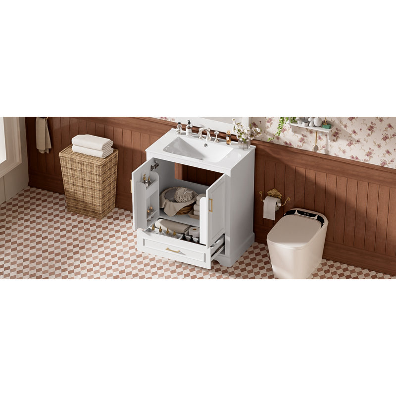 Meuble-lavabo autoportant en céramique moderne pour une élégance de tous les jours
