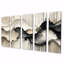 Gris sur blanc bruine rythmique, rivière à encre II - art mural vagues - décoration murale moderne-1531123134-1531123135