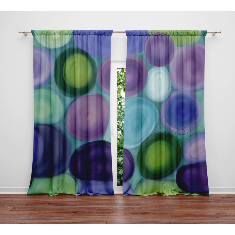 Paire de rideaux semi-transparents en polyester Elitha, L 20 po x L 61 po