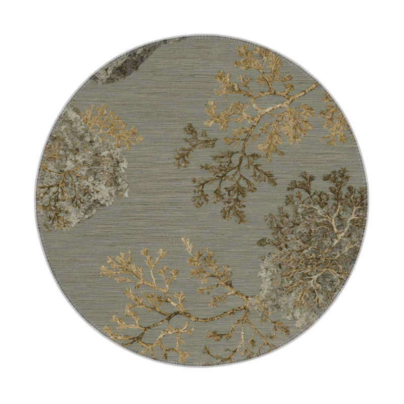 Tapis d'intérieur et d'extérieur brun Nature, Rond 5 pi