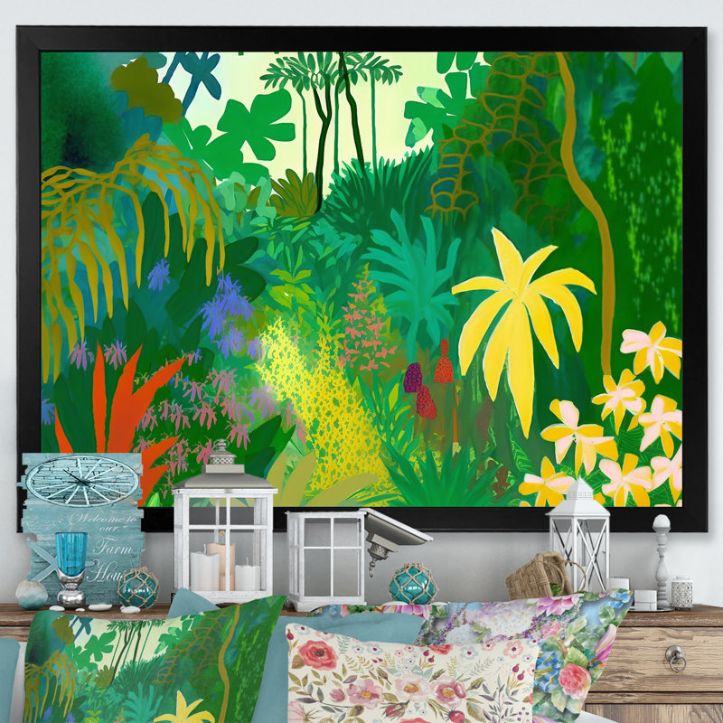 «Blossoming and Vibrant Jungle Flora VI», reproduction sur toile, H 34 po x l 44 po x P 1,5 po