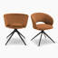 Biljana Luxury Fabric Upholstered Swivel Dining And Office Chairs With Metal Legs-1751846981