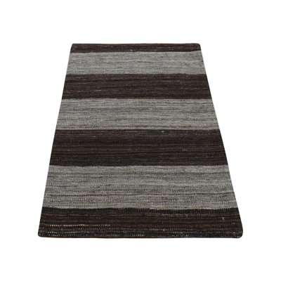Tapis brun en laine naturelle tissé à la main 2 pi x 3 pi FA53B454A44C4FC185754723C260BDDC
