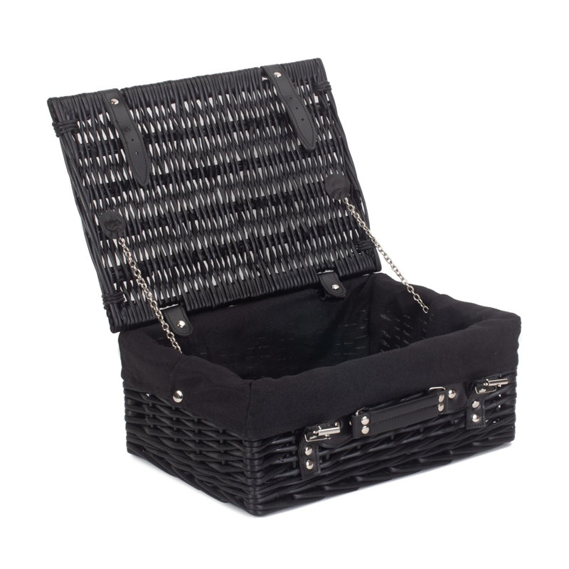 Picnic Basket, Black, 19cm H x 46cm W x 30cm D