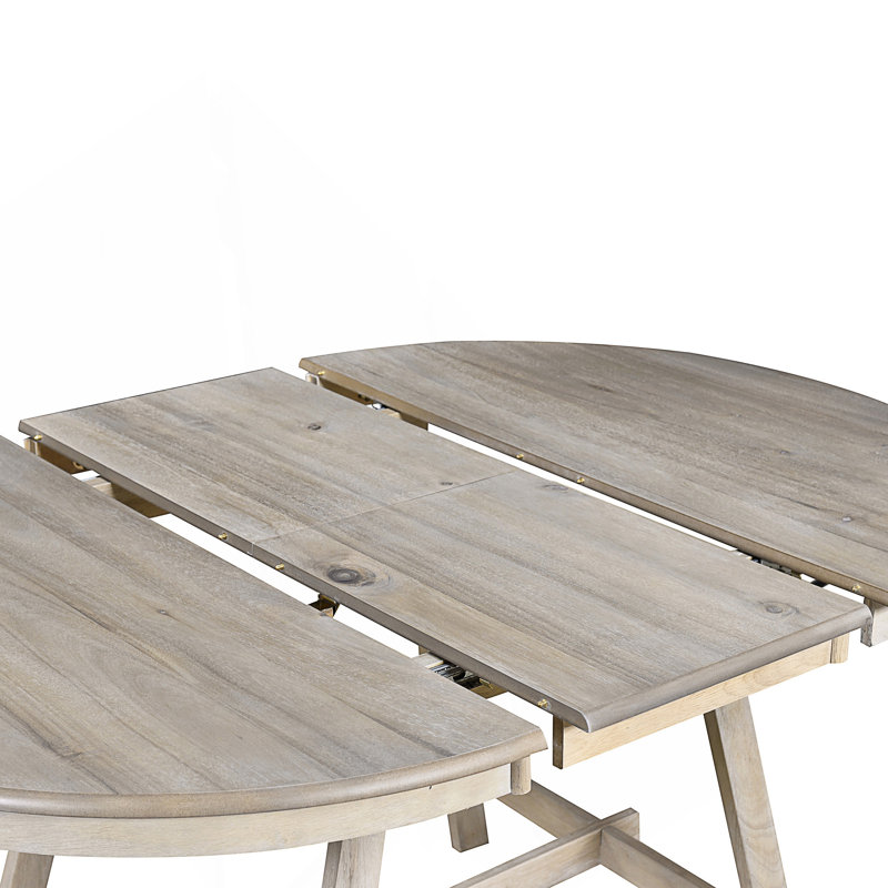 Ensemble de table de salle à manger 5 pièces 5 pièces, Gris, Bois naturel délavé