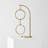 24 in. Double Hoop Novelty LED Halo Industrial Arched Gold Brass Table Lamp with Built-In 3-Way Dimmer-131413534