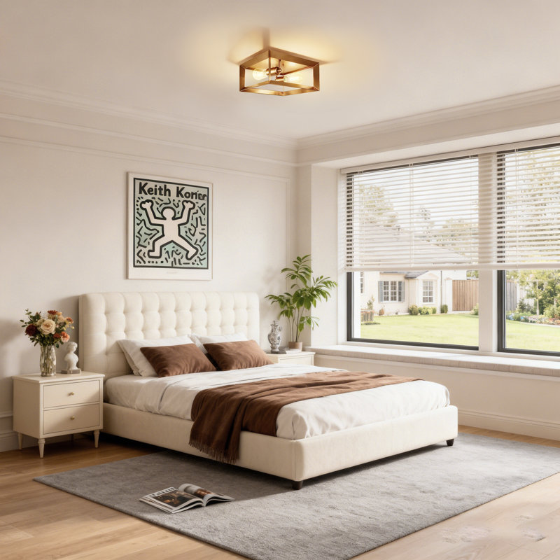 12 In. 2-Light Modern Ceiling Light Geometric Flush Mount Ceiling Lighting