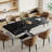 Russile 9 - Piece 94.48'' Extendable Sintered Stone Dining Table With 8 Leather Chairs Dining Set-1856886567-1856547665