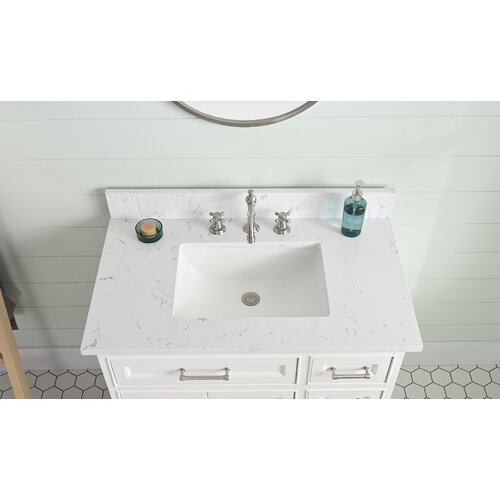 Red Barrel Studio® Mellyna 36'' Single Bathroom Vanity with Ceramic Top ...