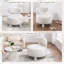 Chaise de salle d'attente, fauteuil d'appoint en tissu Teddy sans accoudoirs avec pieds courbés en bois massif-119338809