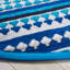 Tapis de chambre à coucher en coton fait à la main bleu / ivoire-865817318