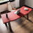 Red Free Form Solid Wood+Barenia desk-237470950