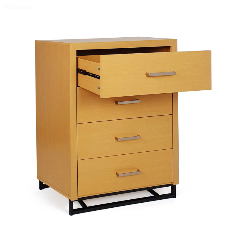 Commode 4 tiroirs l 31,15 po Courtnee, Érable / noir