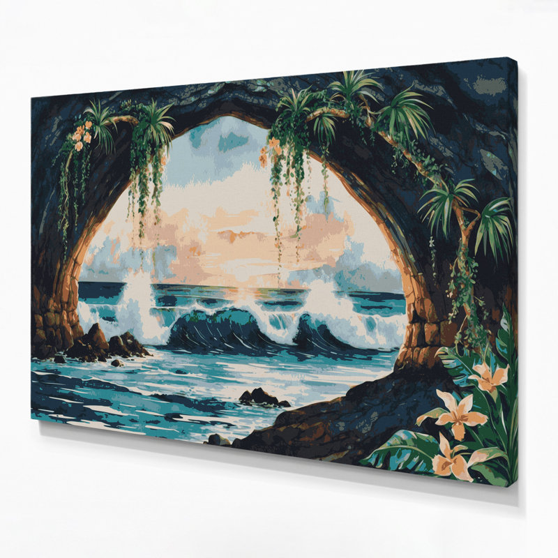 «Hawaiian Natural Arches», art mural sur toile grise, H 8 po x l 10 po