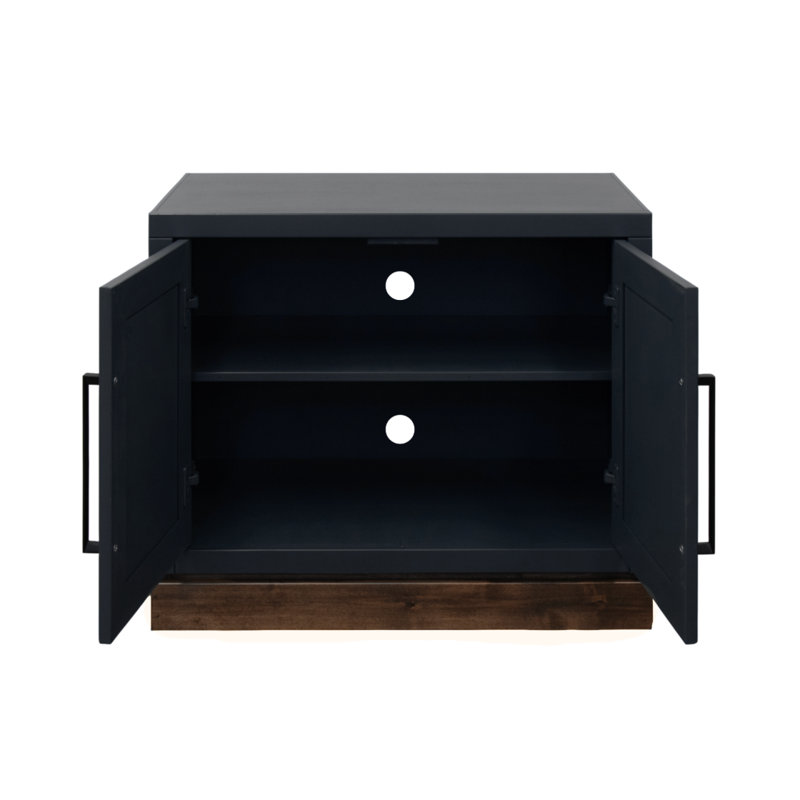 Armoire modulaire à 2 portes Nora, sans assemblage requis, finition noire et whisky, Noir