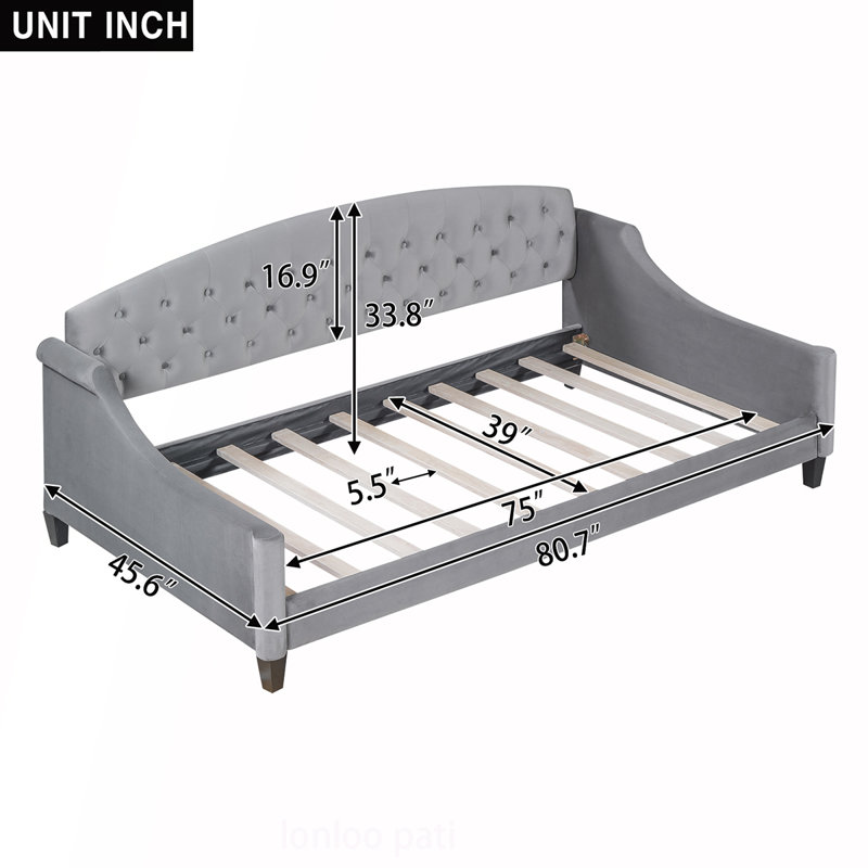 Modern Luxury Tufted Button Daybed, Twin with Durable Plywood Frame and Multifunctional Design for Versatile Use, Twin