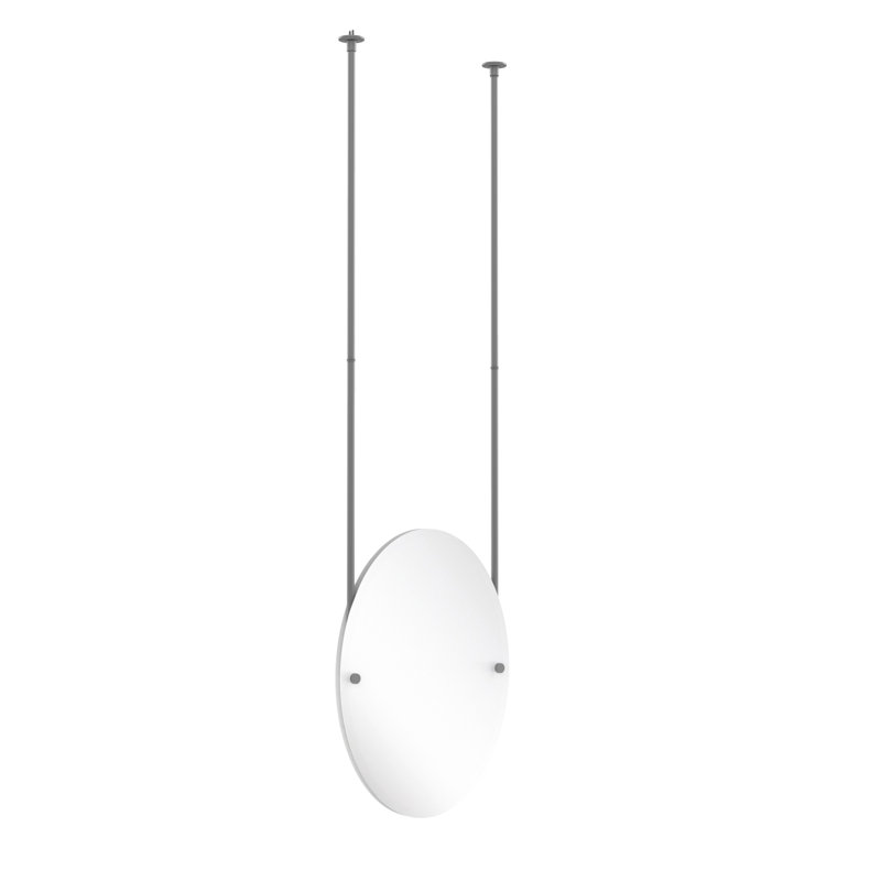 Miroir décoratif biseauté contemporain et moderne à suspendre au plafond Gober, Gris mat