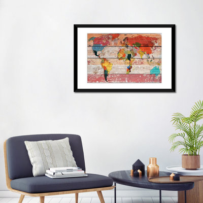 Reproduction d'art sur toile tendue mappemonde