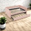 Lit de jour rose avec gigogne Boucle, peu encombrant, style moderne