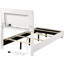 Lit simple blanc ultrabrillant avec panneaux à DEL, conception à lattes et quatre supports solides pour le style de la chambre à coucher, panneau de 81 pouces de long, atmosphère de rails, hauteur de 48,5-1902785761