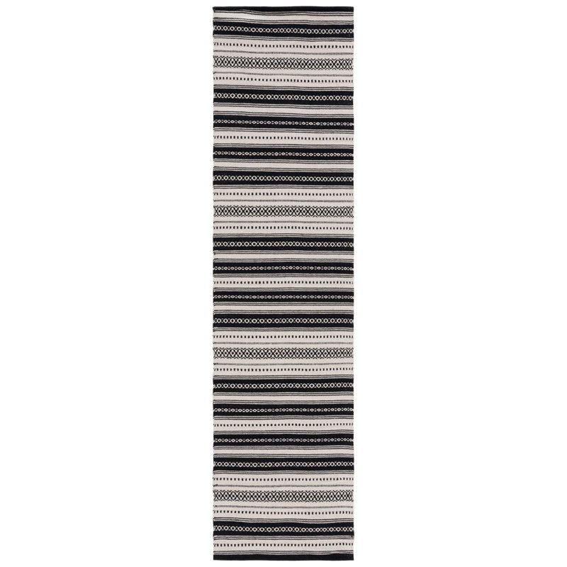 Danille Flat Weave Cotton Striped Rug, Runner 2'3" x 9'