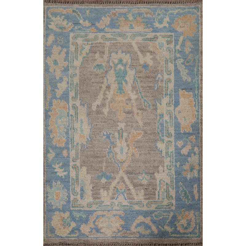 Tapis unique en laine noué à la main de style nouvel âge rectangulaire 2 pi 1 po x 2 pi 11 po Sebern