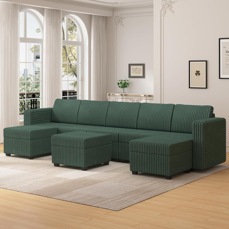 Canapé modulaire 8 pièces Janiera, Vert