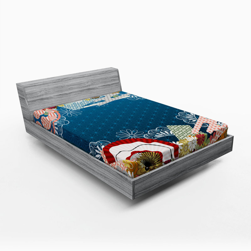 Flowers Microfiber Fitted Sheet, Queen Fitted Sheet