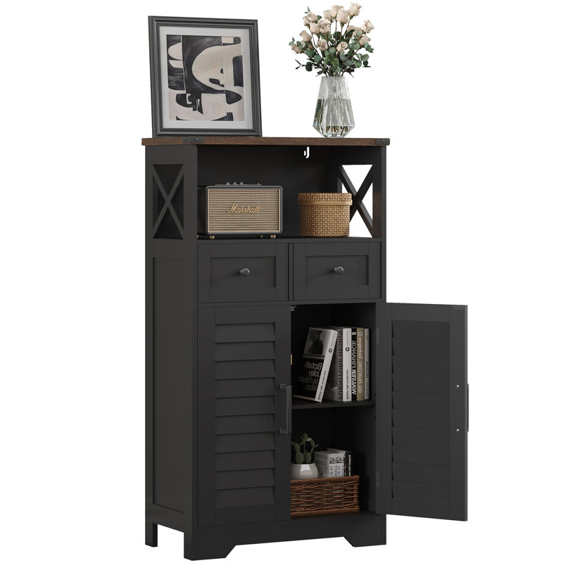 Armoire de rangement Farmhouse, Noir, noir, noir, noir