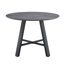 Table de salle à manger et table de bout Modern Plateau de table en panneau de fibres à densité moyenne de 42 po de diamètre, plateau de table à grain gris, pieds de table en métal noir