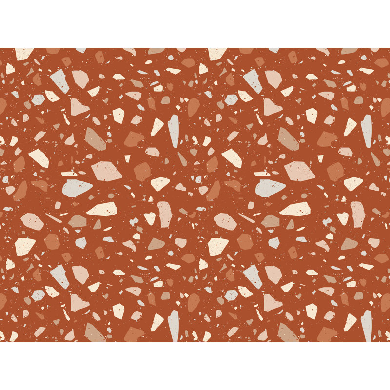 Rovshan Vinyl Machine Printed Area Rug, Rectangle 3'3.4" x 4'4.4"