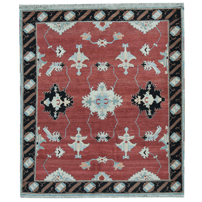 Hand-Knotted High-Quality Rust Area Rug