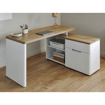 Hollice L-Shaped Credenza Desk