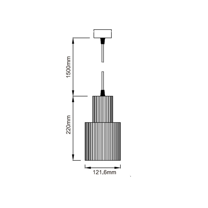 Vanleer 1 - Light Cylinder Pendant, White, White