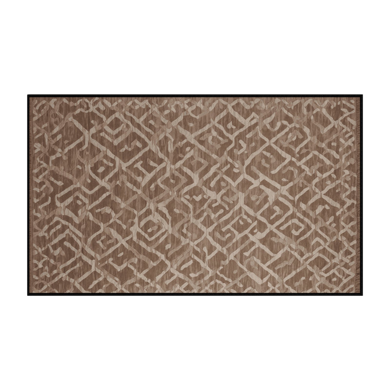 Tapis brun lavable à la machine GSIX03570, Rectangle 6 pi x 9 pi
