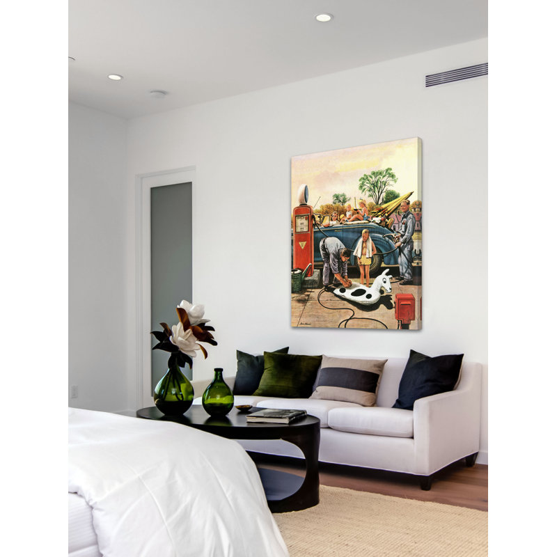 «Inflating Beach Toy» par Stevan Dohanos, reproduction sur toile tendue, H 52 po x l 40 po