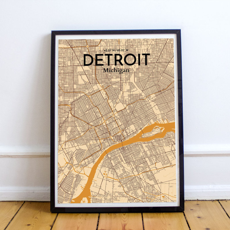 Detroit - No Frame Print, 91.4cm H x 61cm W x 0.13cm D
