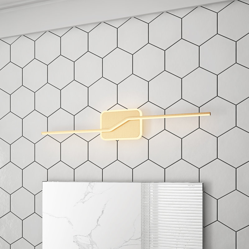 Kadidiatou Modern LED Vanity Light With 3000K/4500K/6000K LED Bathroom Vanity Light Fixture, Gold