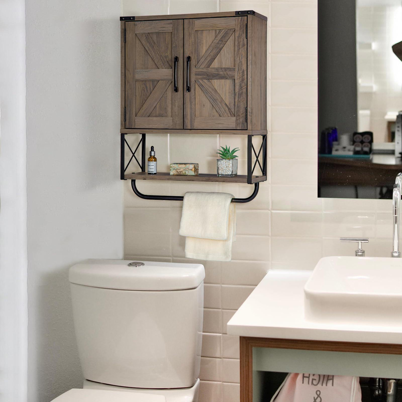 Gracie Oaks Farmhouse Medicine Cabinet with 2 Barn Doors | Wayfair
