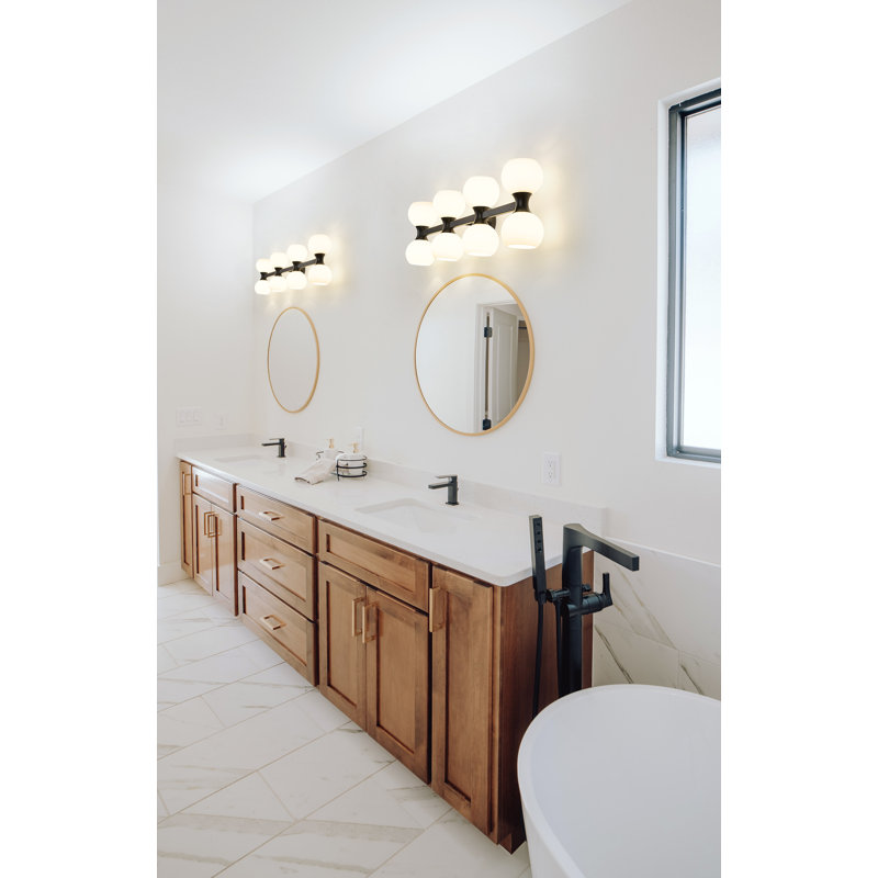 Éclairage pour meuble-lavabo à 8 lumières Nebel, Noir mat