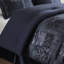 Édredon très grand bleu marine 4 pièces - Fermeté améliorée 2022, fermetures à glissière cachées, revers uni, satin antique nouvellement amélioré, chenille avec ouate de soutien