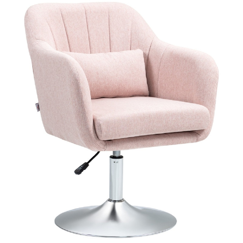 Upholstered Accent Chair, Pink Linen