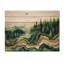 Paysage de forêt d'hiver avec rivière Emerald I - décoration murale en bois forêt - sur bois de pin naturel-1693150236